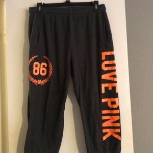 Pink sweatpants capri length